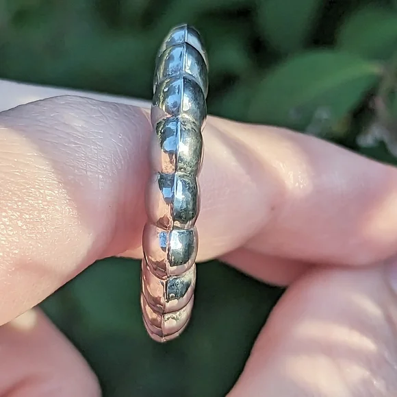 Vintage sterling silver 925 pierced earrings hollow shrimp hoops - Picture 5 of 5